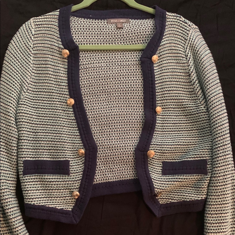 Crop knit blazer